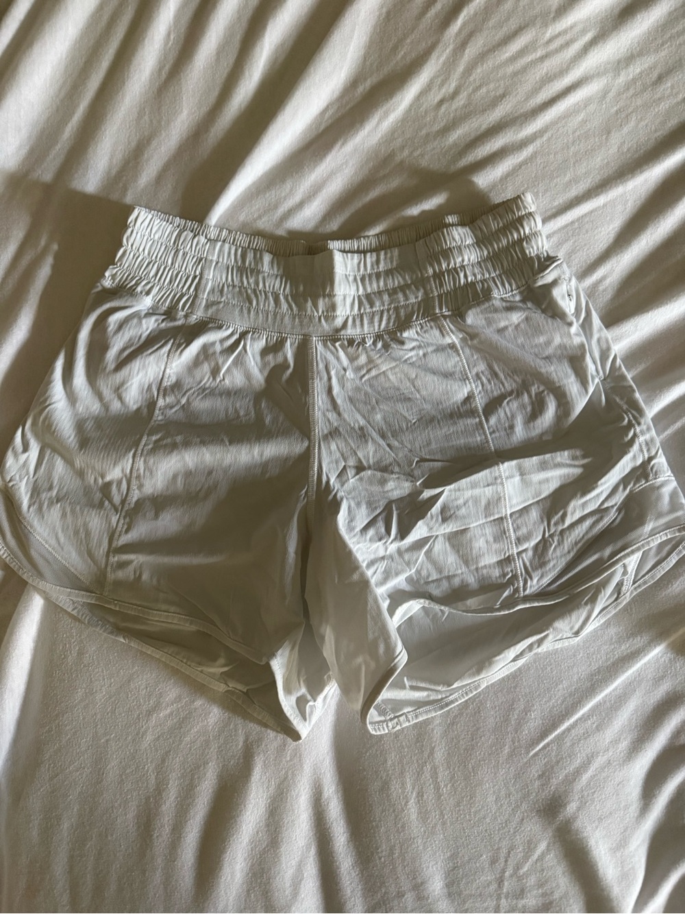 White Lulu lemon  Women's Elastic-Waist Running Shorts
